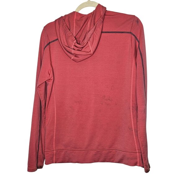Icebreaker Merino Womens Pinkish Red Zip-Up Hoodie M Merino Wool‎ Gorpcore PNW - Picture 2 of 9